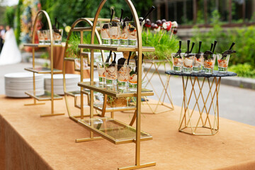Dinner outdoor. Outdoor restaurant table