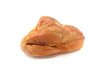 Smoked pork loin, pork isolated on a white background.