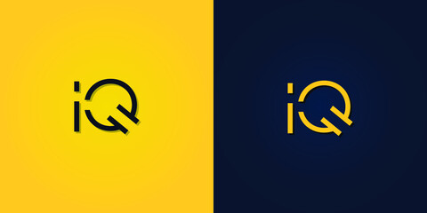 Minimalist Abstract Initial letter IQ logo. This logo incorporate with abstract letter in the creative way.It will be suitable for which company or brand name start those initial.