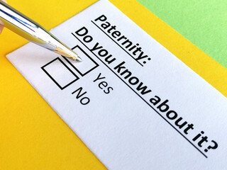 Obraz premium Questionnaire about family law
