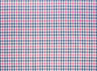Blue and pink checked cotton fabric, textile background image - 407854072