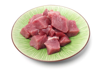 Pork belly on white background