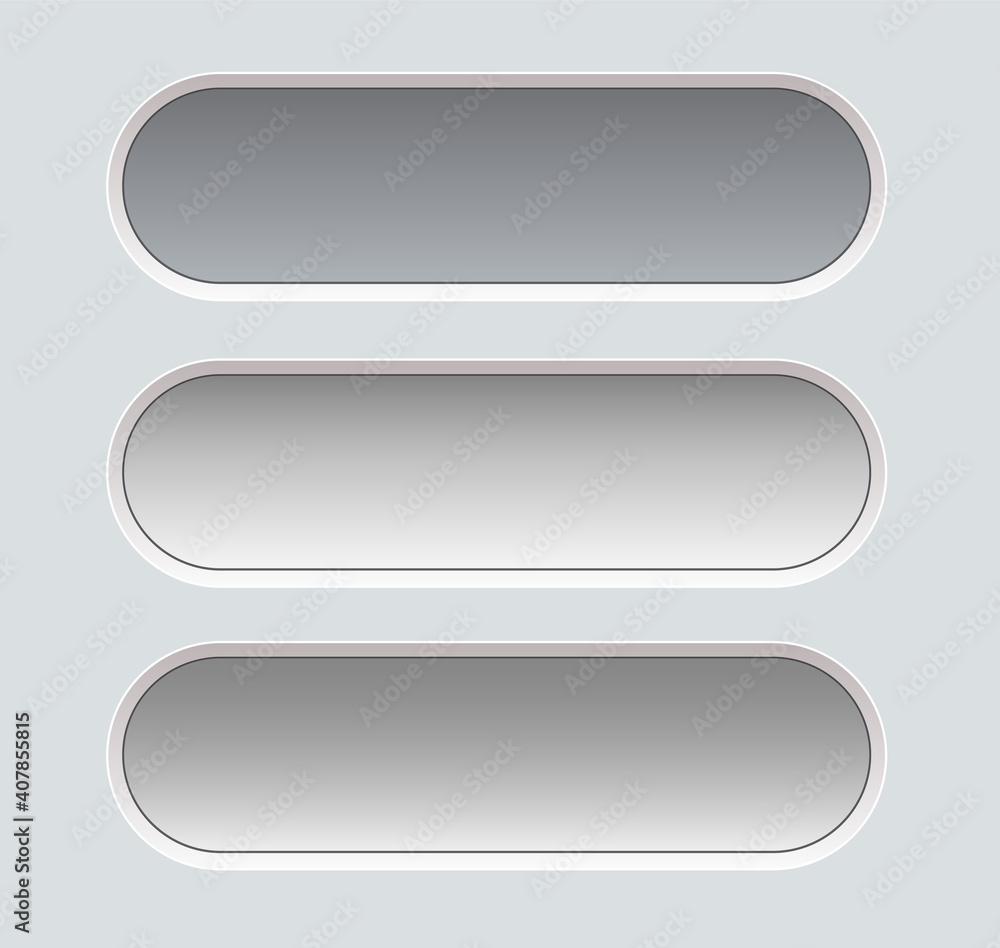 Poster buttons grey isolated, interesting navigation panel for website, editable vector illustration.