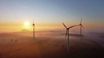 wind turbines at sunset © Andreas