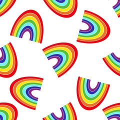 Seamless pattern of colorful Rainbow. Vector design. Lgbt