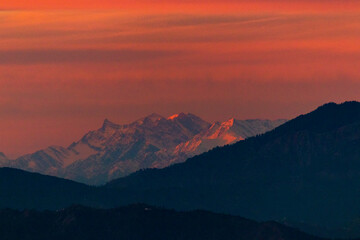 Fototapeta na wymiar Various views of the Dhauladar Mountains