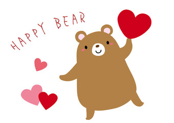 ハート クマ イラスト02