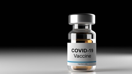 コロナウィルスのワクチンの3Dイラスト