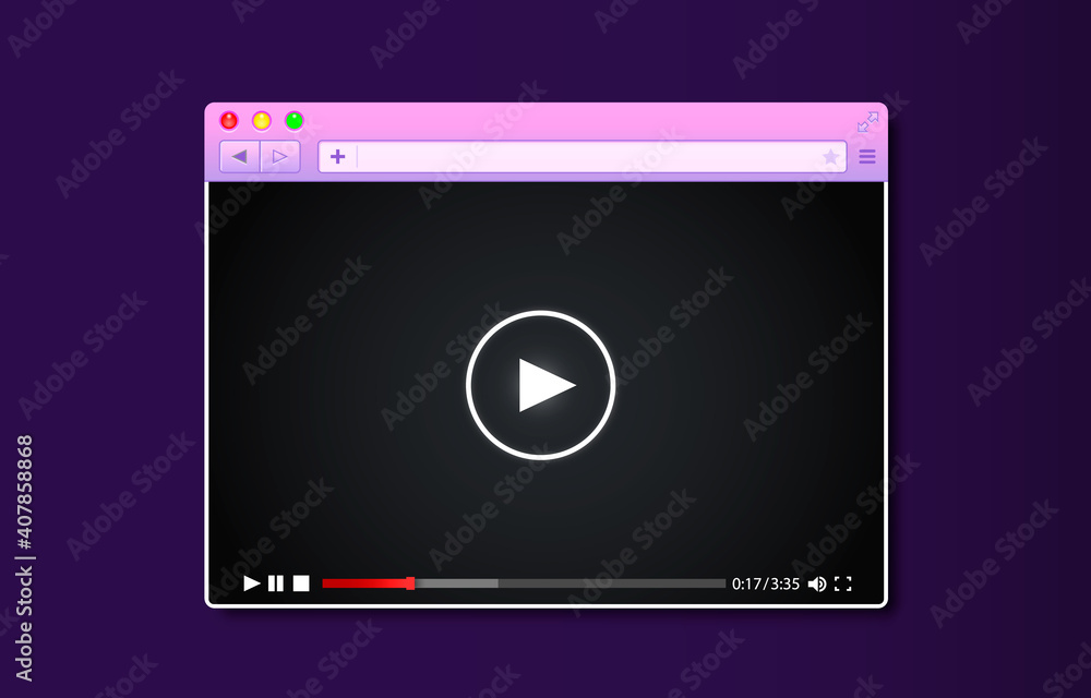 Wall mural frame landing page, design internet video browser template. windows frame search, webpage. vector