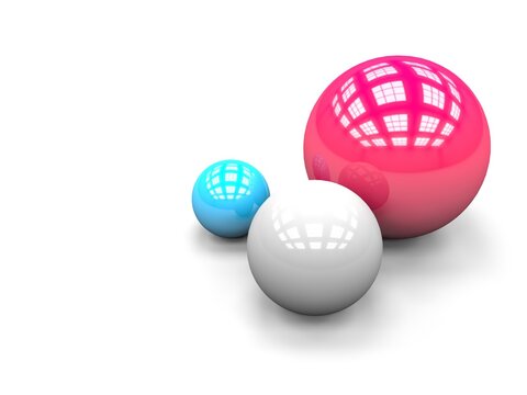 Spheres of balls abstract background. Realistic 3d shapes © VERSUSstudio