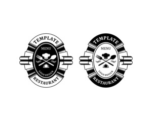 Restaurant Badge emblem logo design vector 