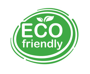 Eco friendly flat icon, vector stamp