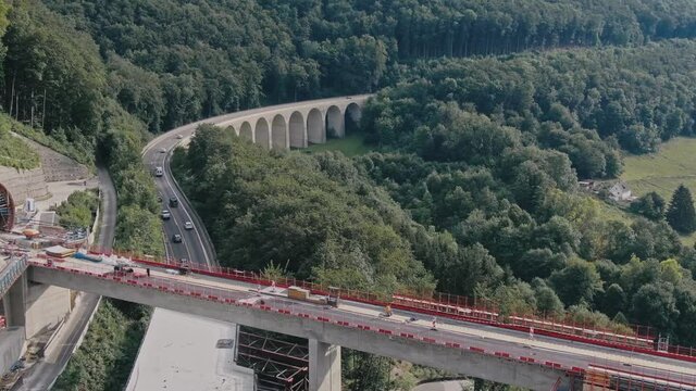 Bridges Construction site near Autobahn A8 in Germany