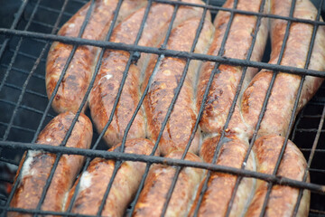 grilled sausage on the barbecue

