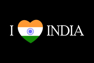 illustration of i love india with heart shape indian flag on black background for independence day, republic day and for the nation of india vector.
