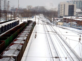 railway station in winter