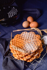 delicious sugared homemade waffles