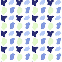 Seamless background. Abstract blue, green, blue spots on a white background. Vector.