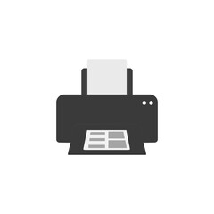 Computer printer device concept. Vector flat illustration. Isolated on white background.