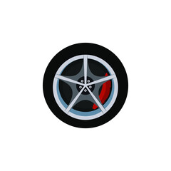 vector Car Tyre Editable Wheel and rim