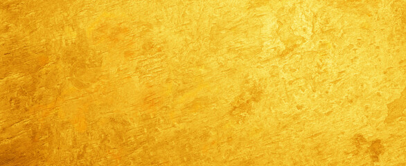 Abstract yellow golden aged vintage watercolor painted paper texture background banner	