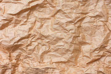 Fototapeta na wymiar Crumpled craft paper, texture, background