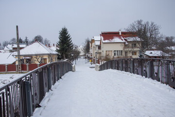 Romania Bistrita Vadului Street in January 2021, the road leading to Codrisor Hotel