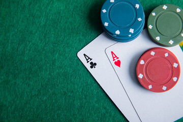 poker aces with chips