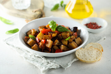 Traditional homemade caponata or vegetable ragout