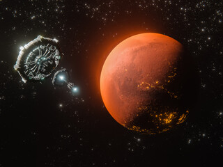 3D rendering of Planet Mars - broadband internet system to meet the needs of consumers © John Nzoka/Wirestock