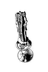 Melted Candle on the Rustic Stand