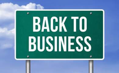 Back to Business - road sign illustration