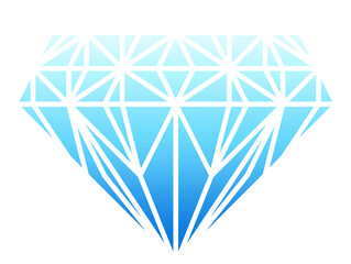イラスト素材　宝石　ダイアモンド　グラデーション
青