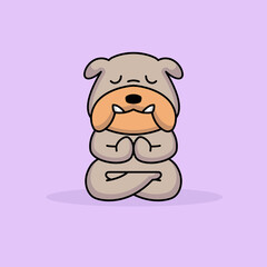 Cute pug bulldog animal mascot logo design