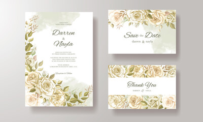 Romantic wedding invitation card template