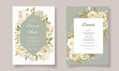 Fototapeta na wymiar Romantic wedding invitation card template