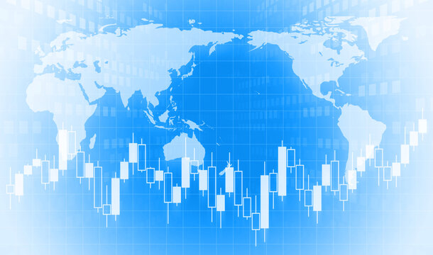 株取引や為替取引のイメージ、明るい色