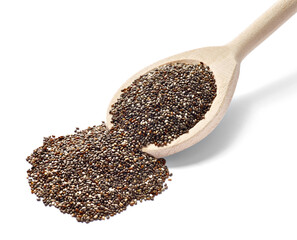 chia food organic antioxidant superfood  healthy  breakfast seed ingredient diet meal wooden spoon