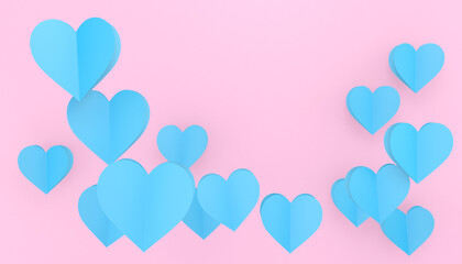 Fototapeta na wymiar Pink Background with Hearts