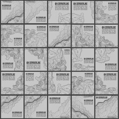 Grey contours vector topography. Geographic mountain topography vector illustration. Topographic pattern texture. Map on land vector terrain. Elevation graphic contour height lines. Vector Set.