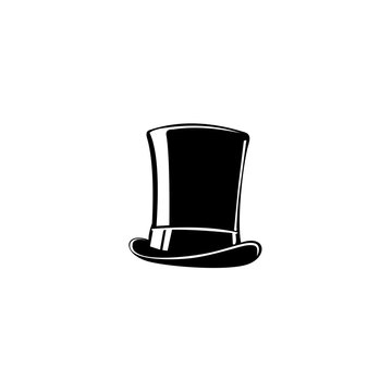 Tophat Vector Icon .old fashion clothes. Elegent hat. icon isolated on white background