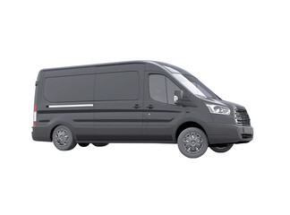 3d rendering minibus turns on white background no shadow