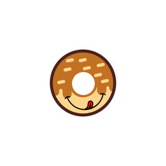 Obraz premium Donut icon. flat vector illustration donut food icon banner menu restaurant cafe menu design