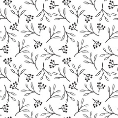 Cartoon seamless pattern with leaves isolated on white background. Abstract modern texture print for fabric, wrapping or textile. Minimal vector illustration.