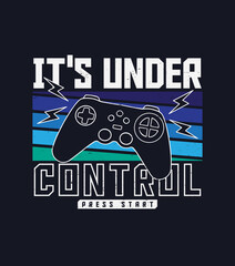 Vector joysticks gamepad illustrations with slogan texts, for t-shirt prints, posters and other uses. © cddesign.co