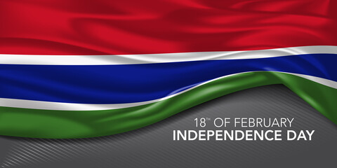 Gambia happy independence day greeting card, banner with template text vector illustration