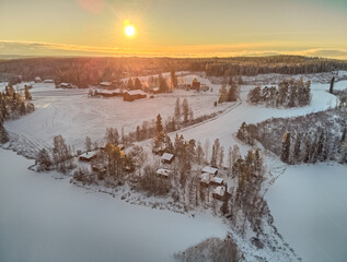 Cottages in winter