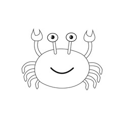 Animal Crab Cartoon Coloring Book for Kids illustration vector