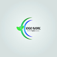 Modern Natural logo. Unique  Natural health 