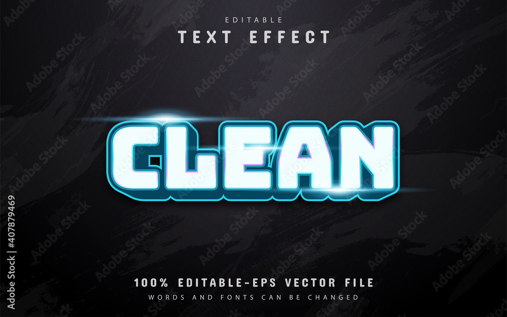 Poster clean text, editable text effect